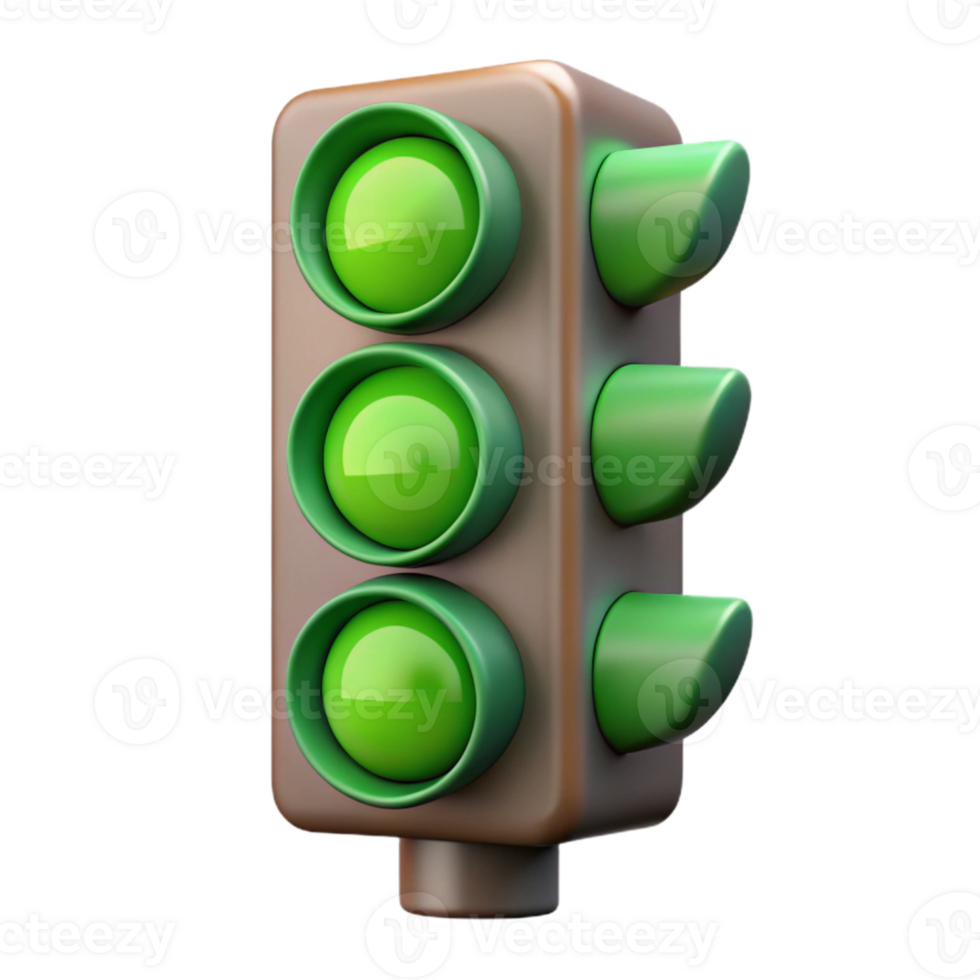 serene creative Traffic Light Green Signal Transparent Background professional png