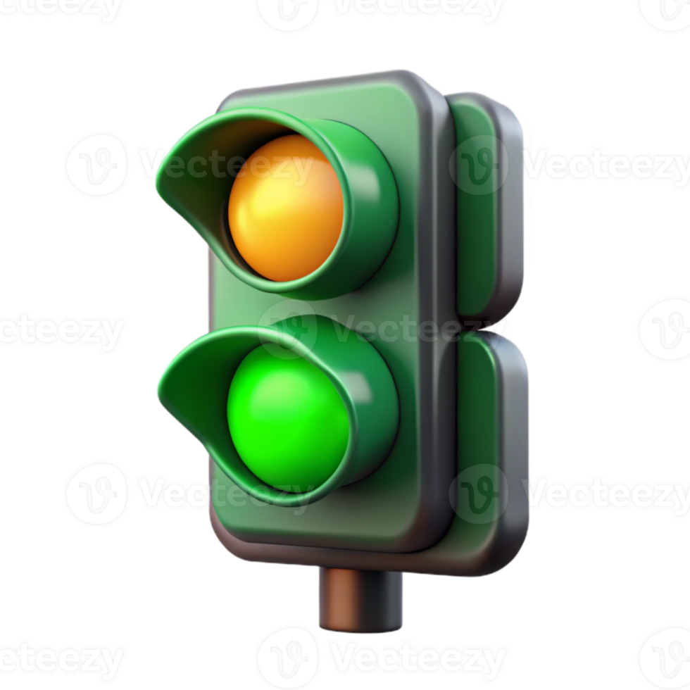 beautiful artistic Traffic Light Green Signal Transparent Background png