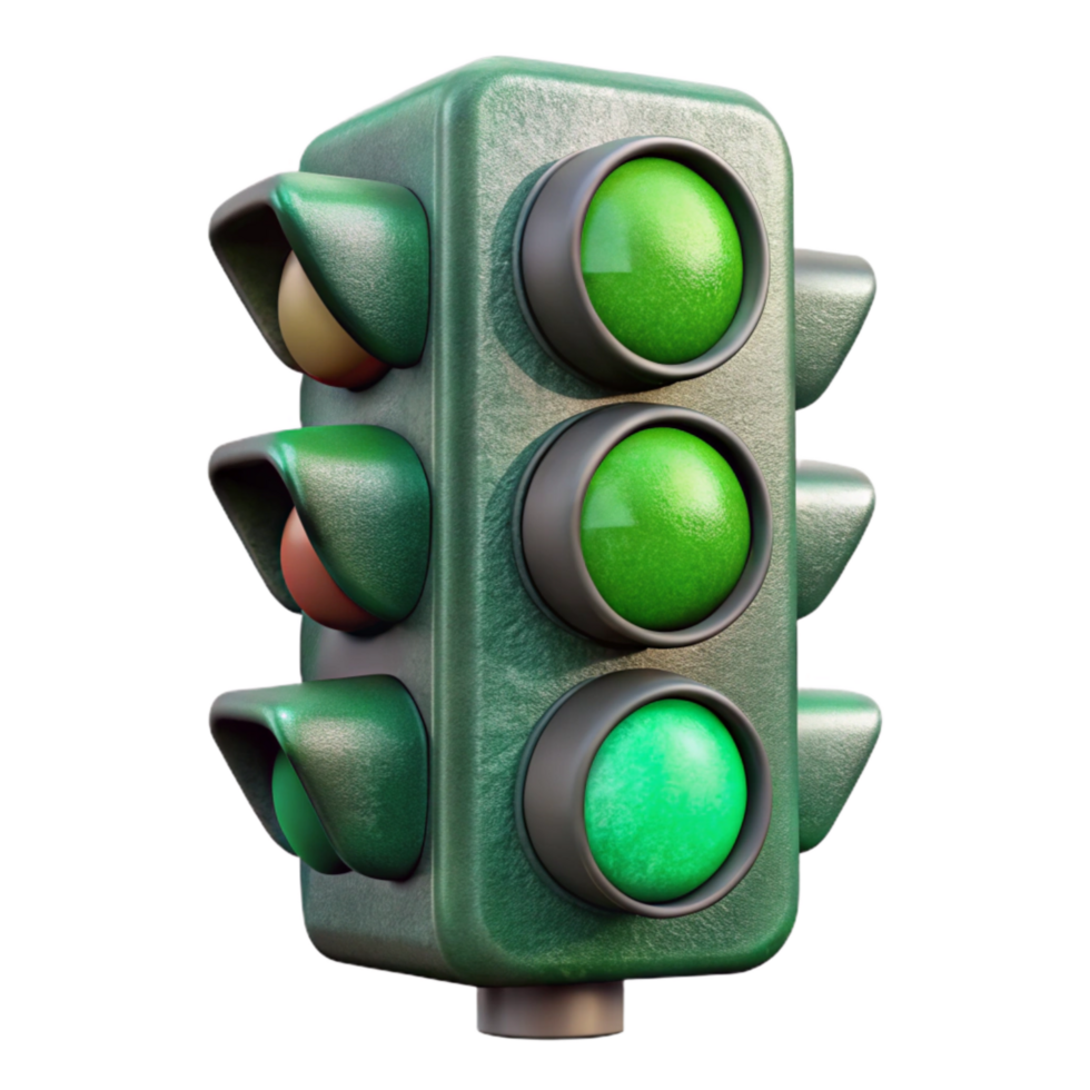 vibrant abstract Traffic Light Green Isolated authentic png