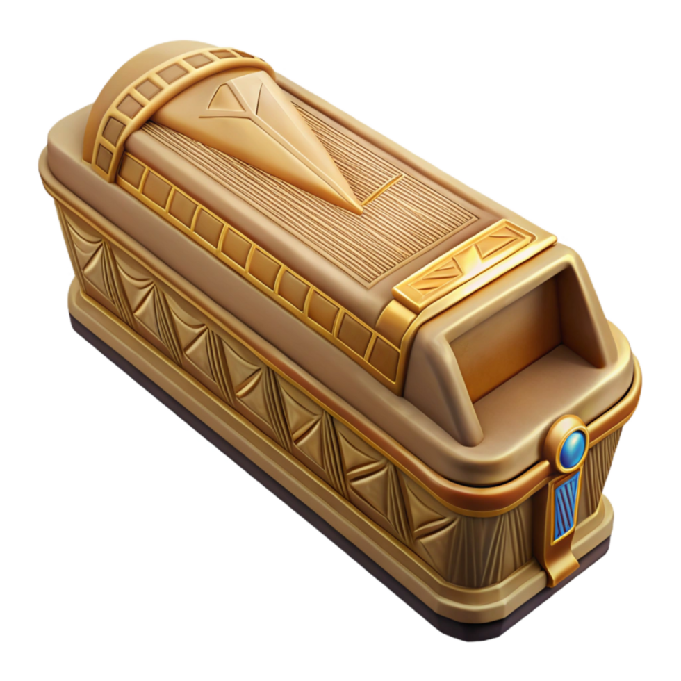 elegant artistic Egyptian Sarcophagus Carved Detail Cutout authentic png