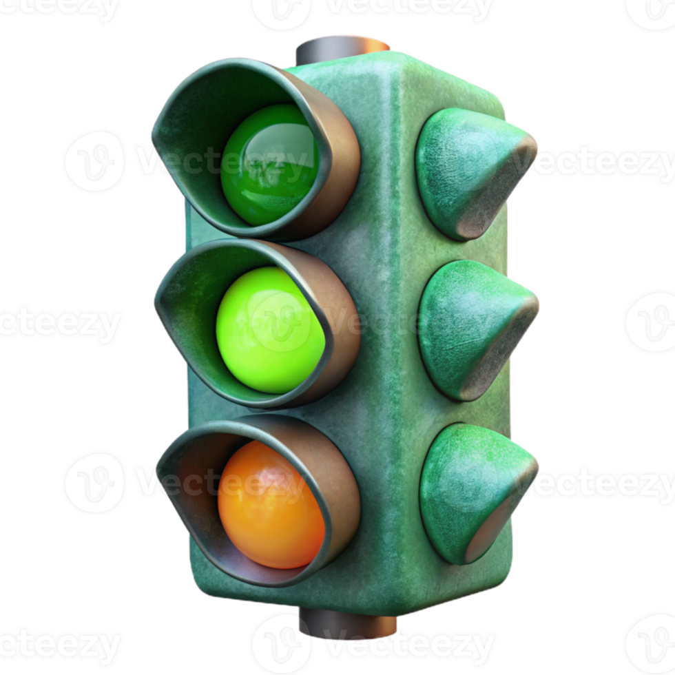 beautiful rustic Traffic Light Green Isolated exclusive png
