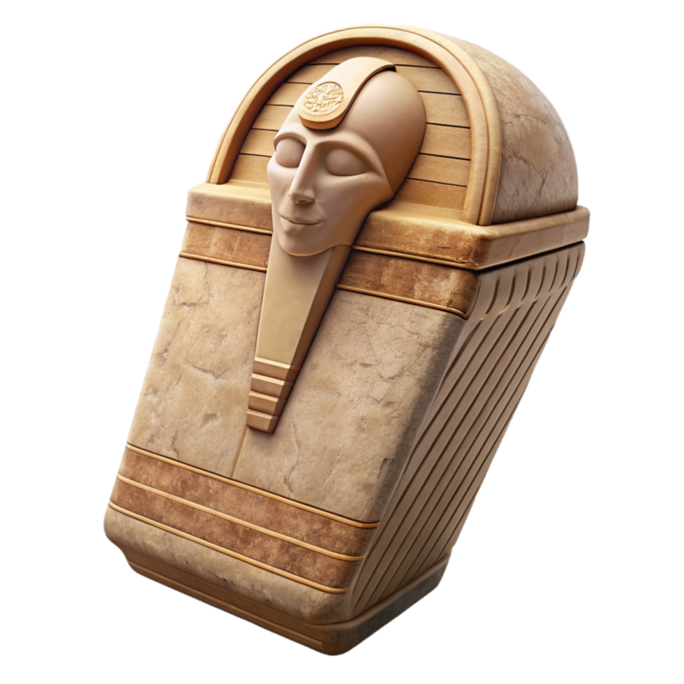 wonderful abstract Egyptian Sarcophagus Stone Texture Side View Isolated high quality png
