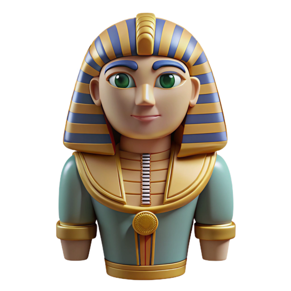 impressive traditional Egyptian Shabti Figure Painted Detail Front View Transparent Background high quality png