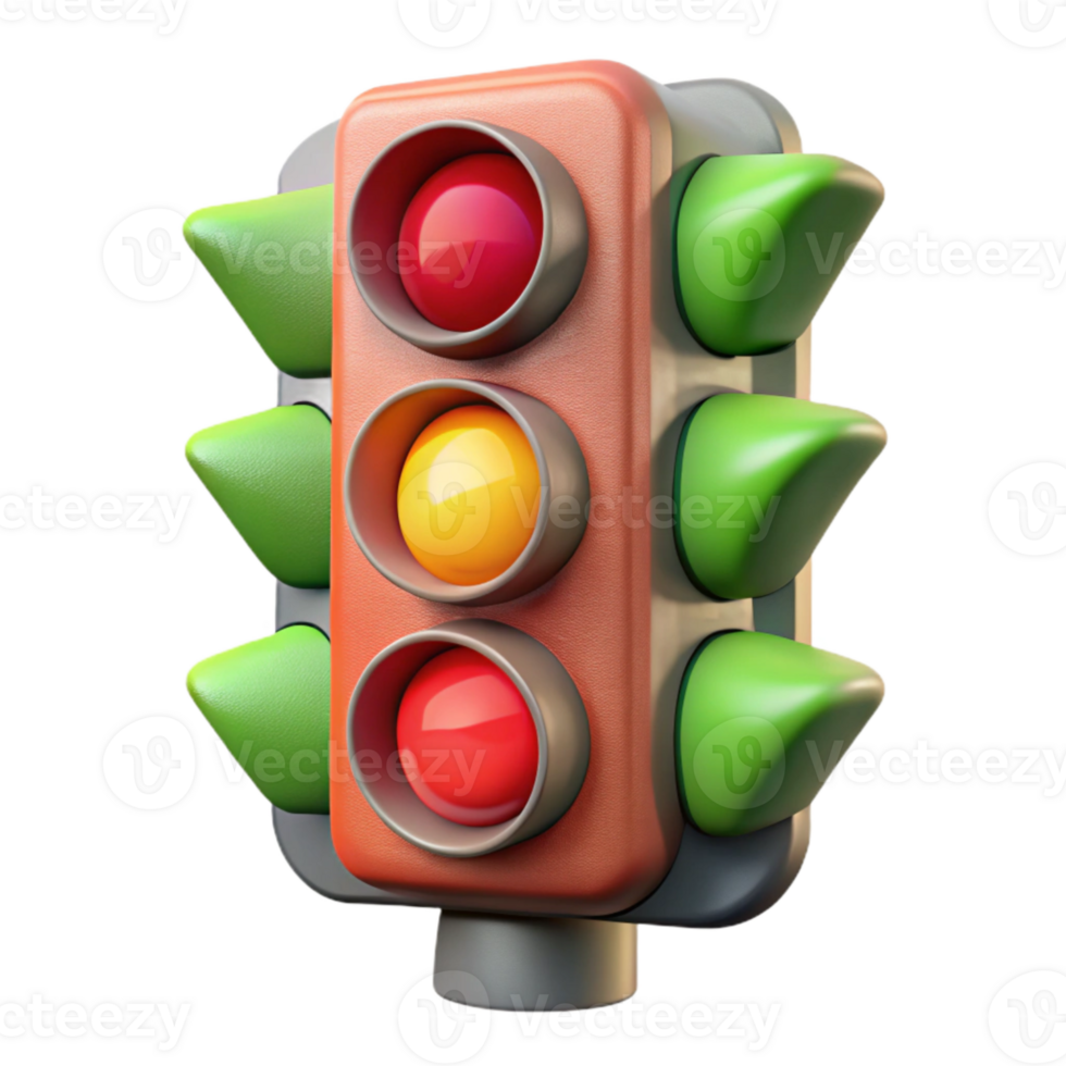 beautiful traditional Traffic Light Red Signal Transparent Background png