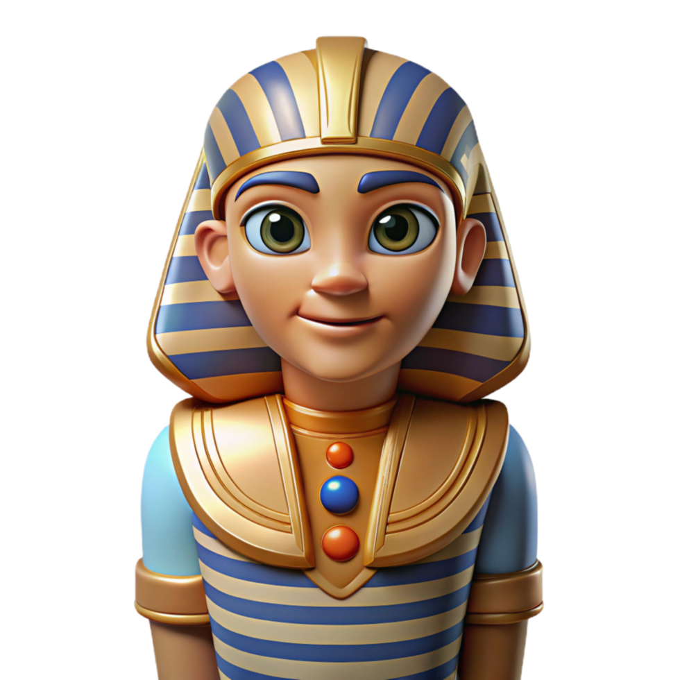 dramatic creative Egyptian Shabti Figure Painted Detail Front View Transparent Background exclusive png