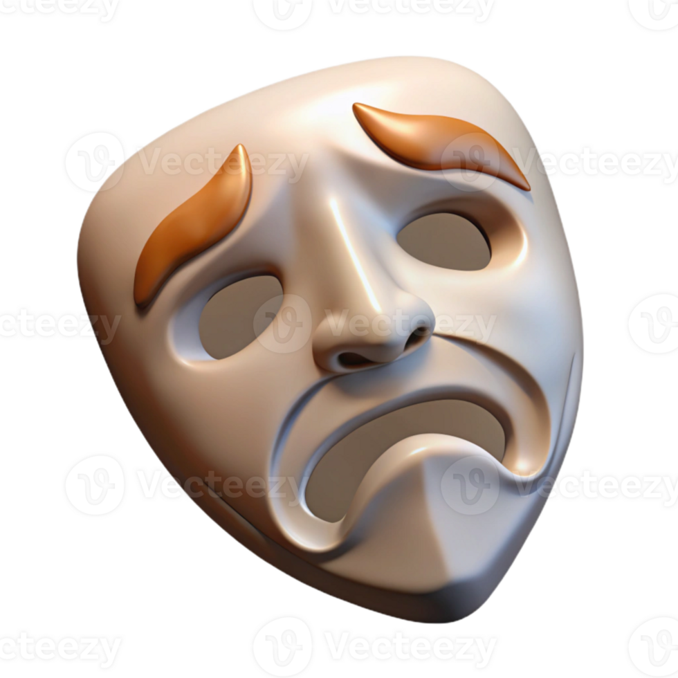 wonderful minimalist Tragedy Mask Sad Expression Isolated exclusive png