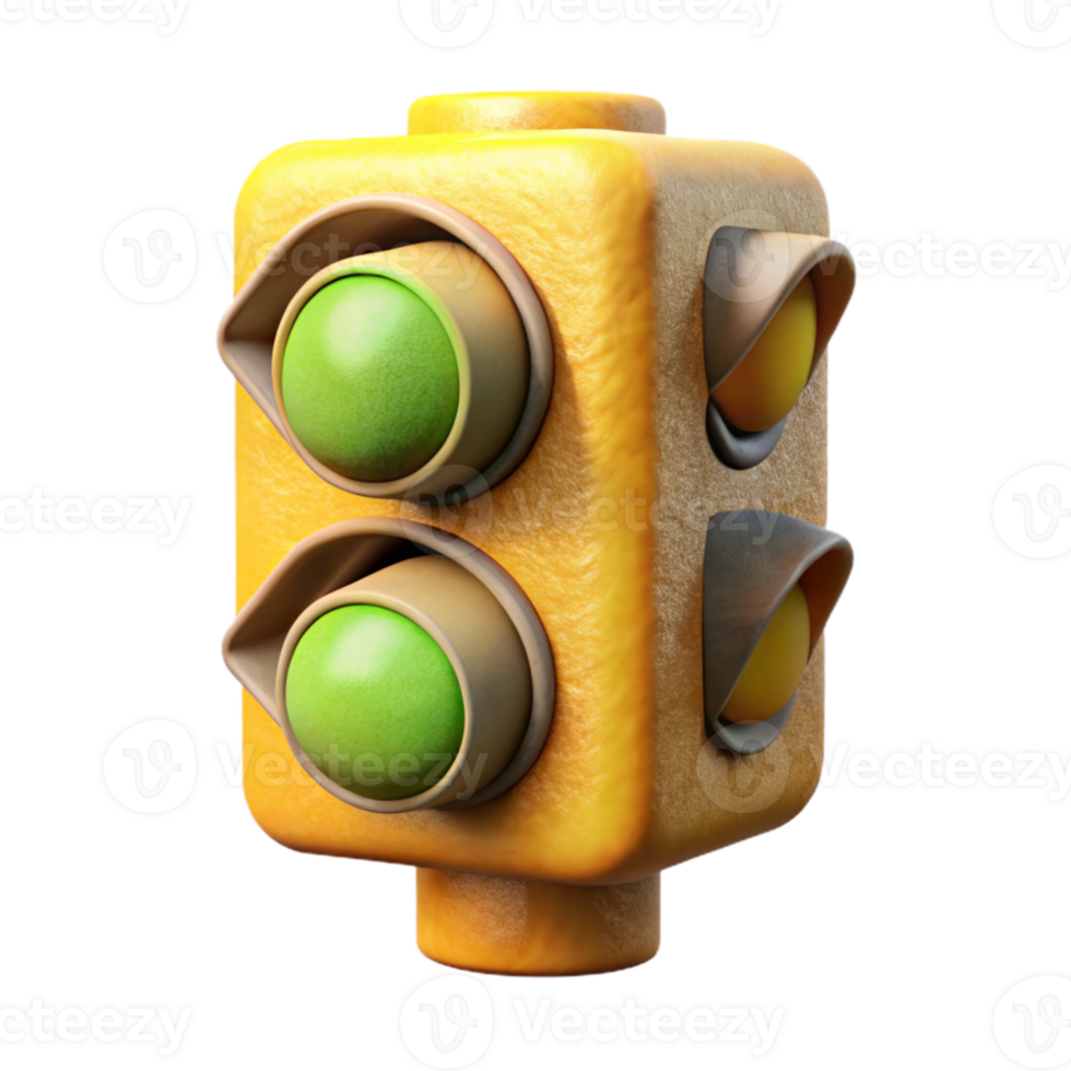 impressive modern Traffic Light Yellow Isolated png