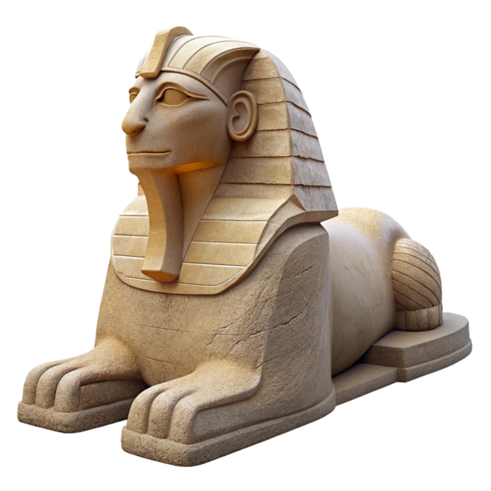 extraordinary modern Egyptian Sphinx Stone Texture Side View Transparent Background exclusive png