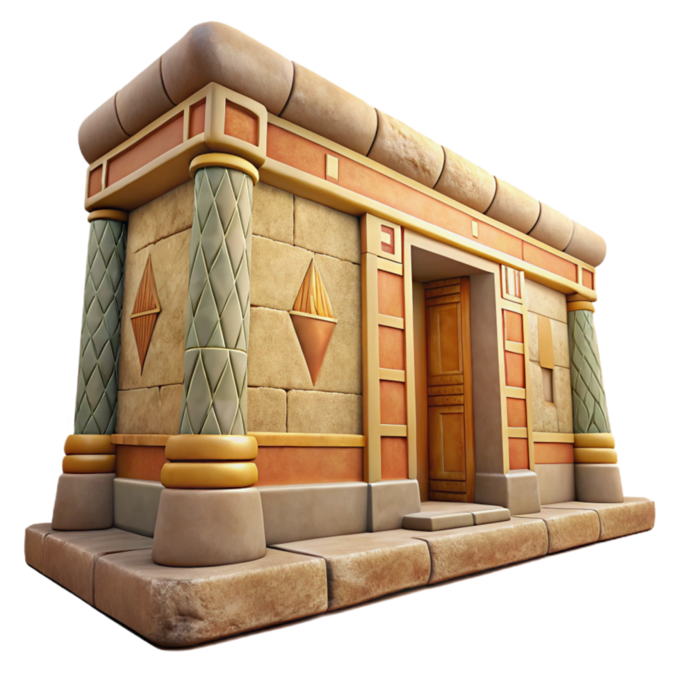 dramatic classic Egyptian Wall Painting Scene Detail Transparent Background high resolution png