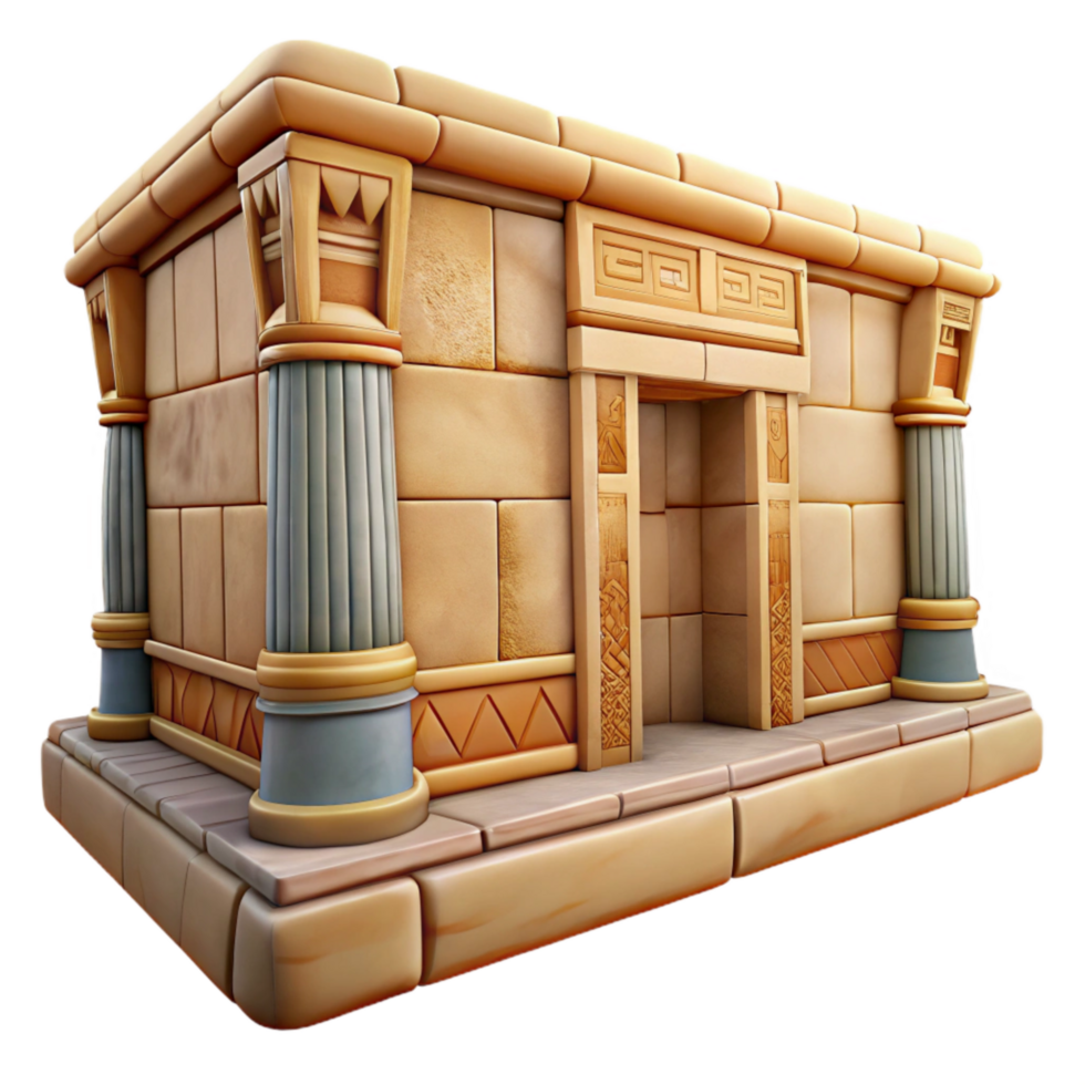 beautiful classic Egyptian Wall Painting Scene Detail Transparent Background genuine png