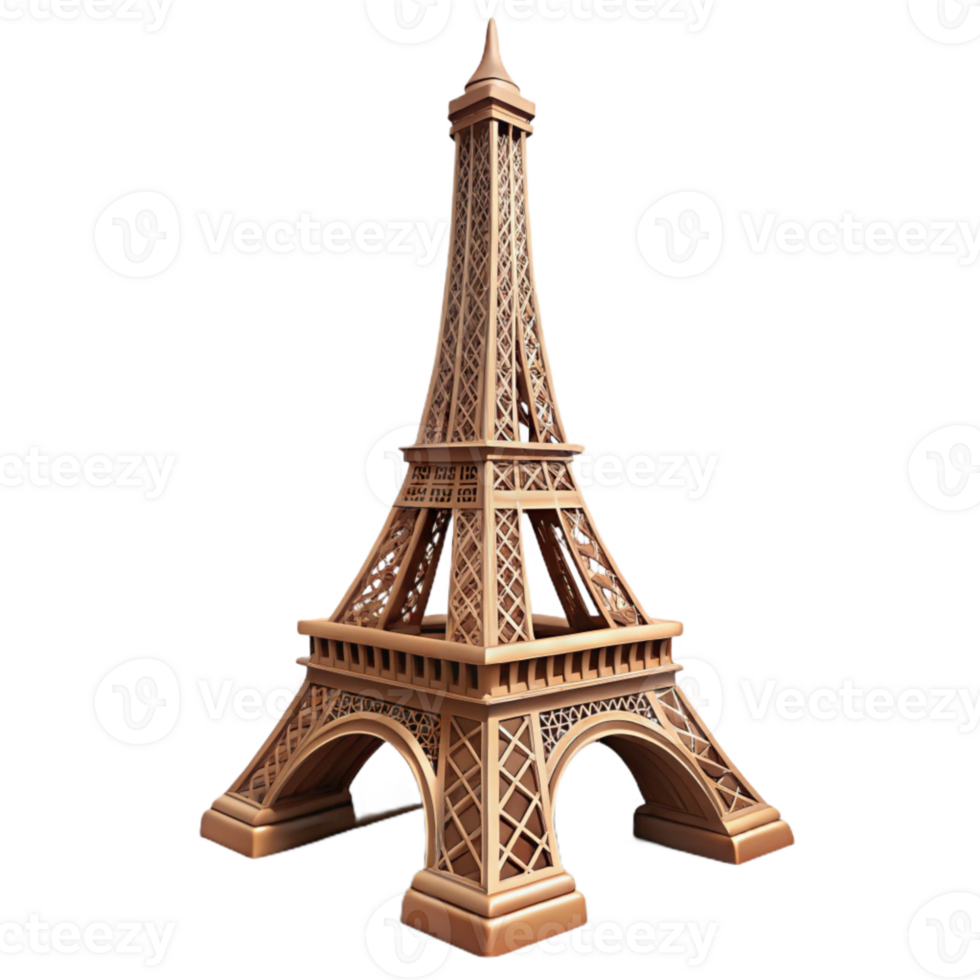 stunning vintage Eiffel Tower Side View Isolated Element high resolution png
