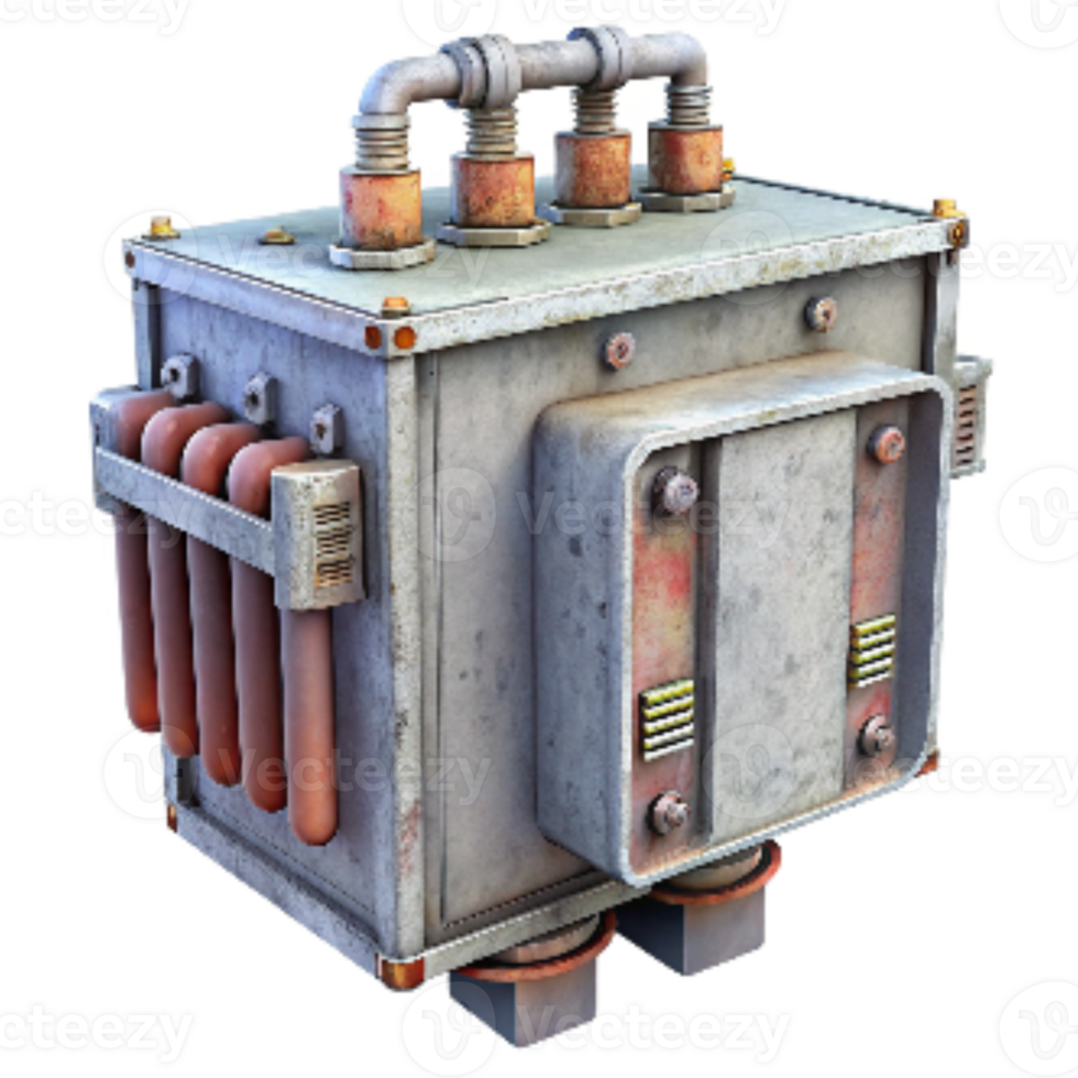wonderful vintage Transformer Electrical Box Close Up Isolated authentic png