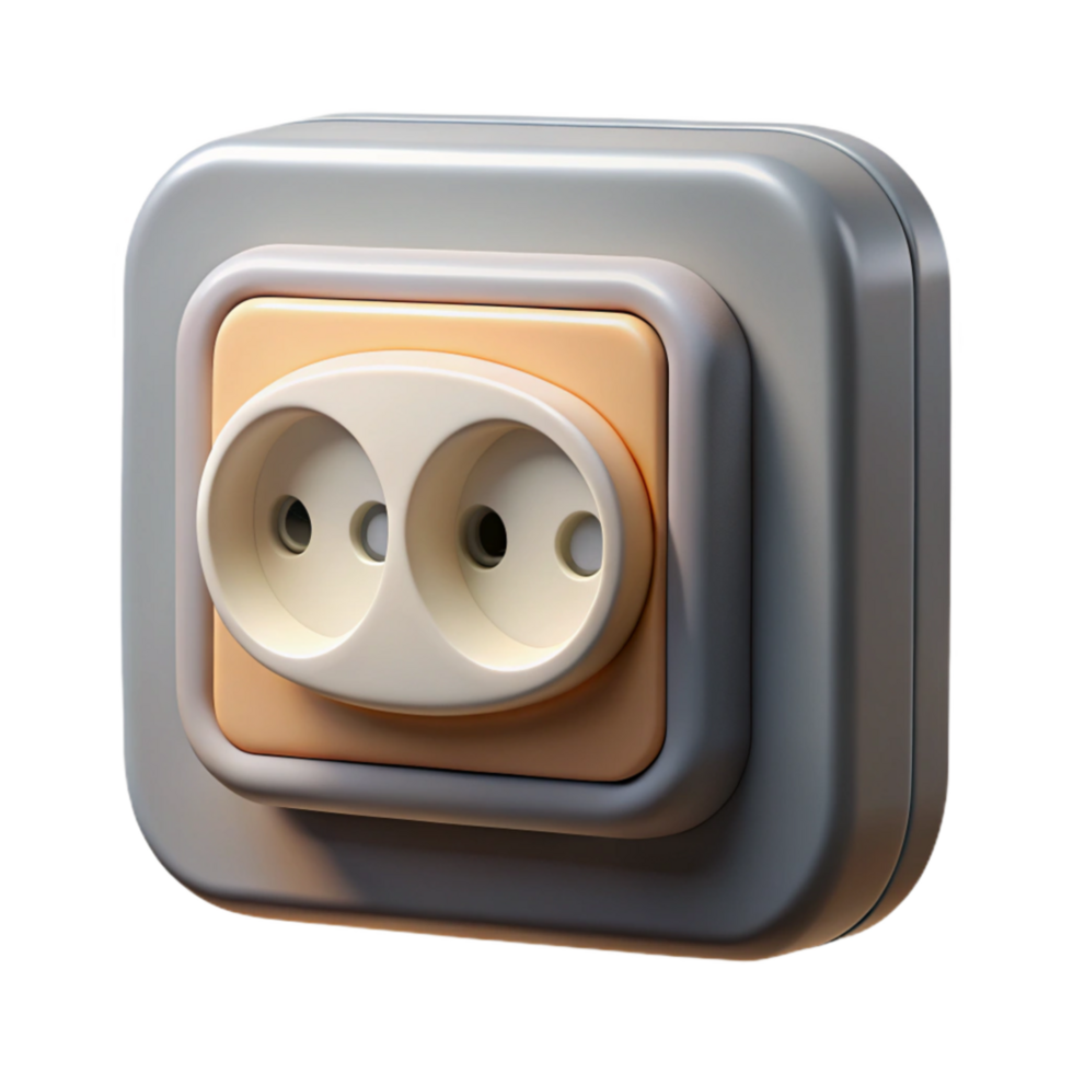 elegant traditional Electrical Outlet White Isolated on Transparent Background detailed png