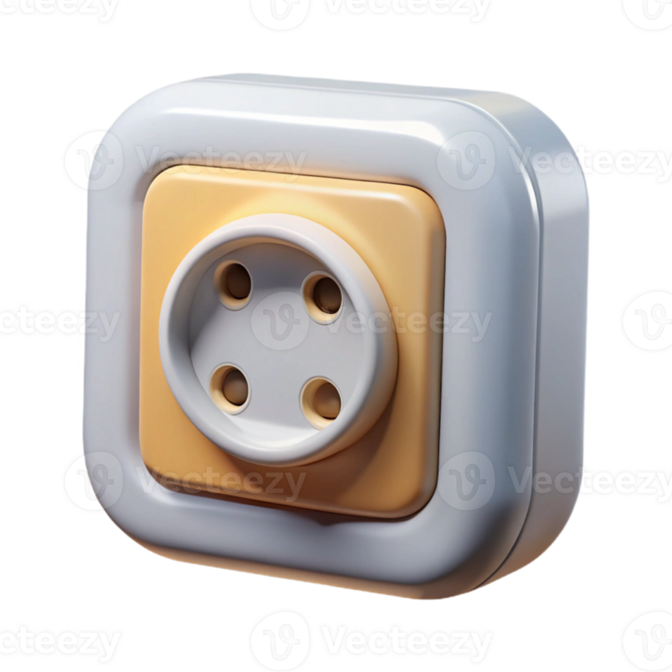 elegant creative Electrical Outlet White Isolated on Transparent Background high quality png