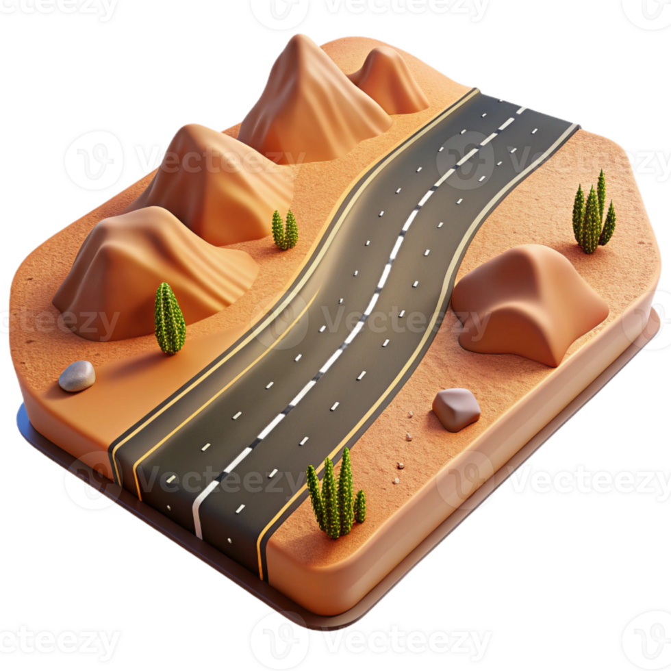 wonderful classic Transparent Background Desert Road Aerial View authentic png