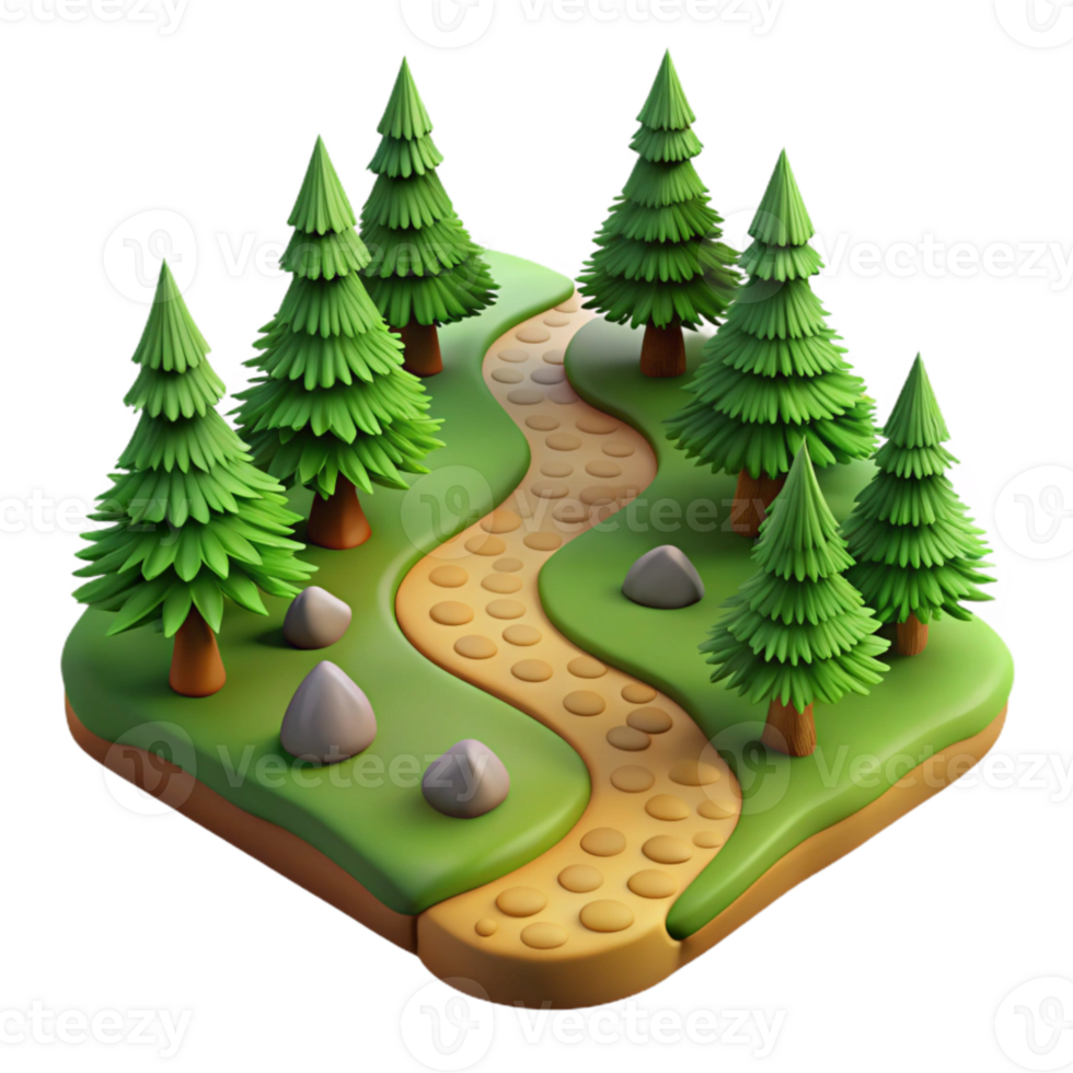 wonderful modern Transparent Background Forest Path Aerial View Isolated exclusive png