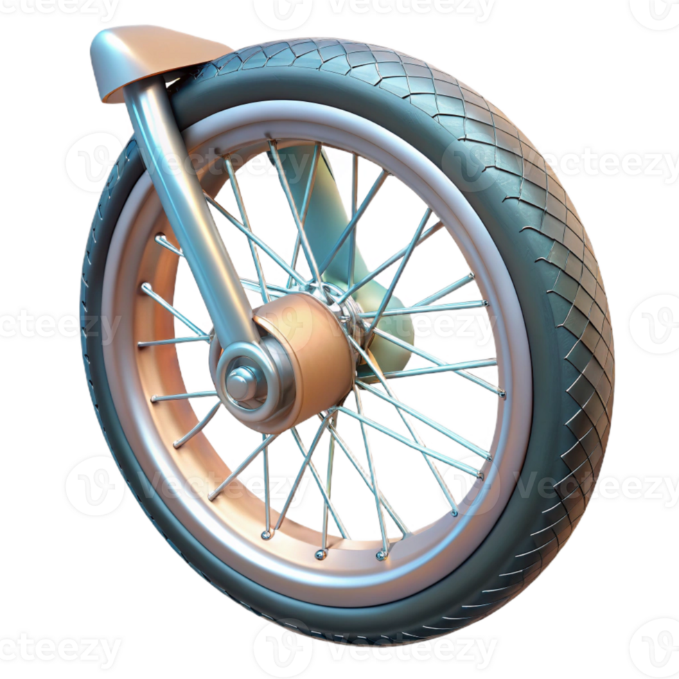 magnificent rustic Electric Bicycle Front Wheel Closeup Transparent Background exclusive png