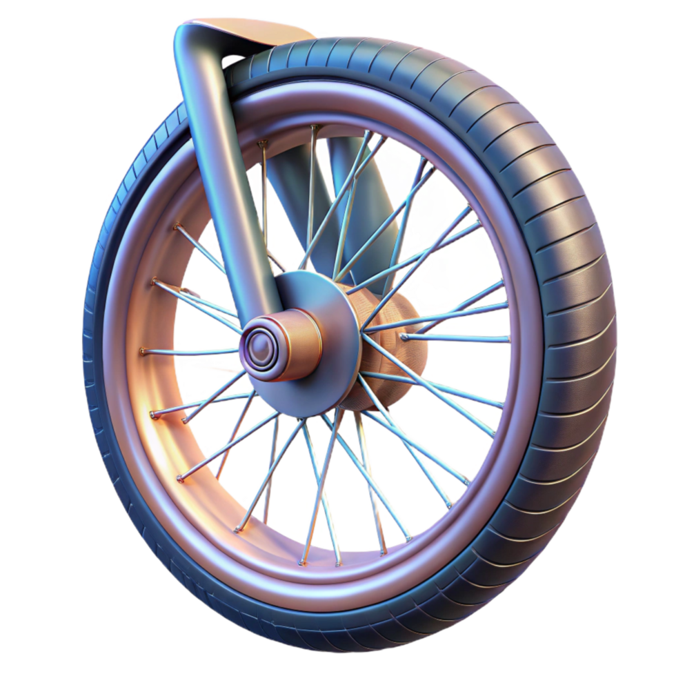 impressive contemporary Electric Bicycle Front Wheel Closeup Transparent Background premium png