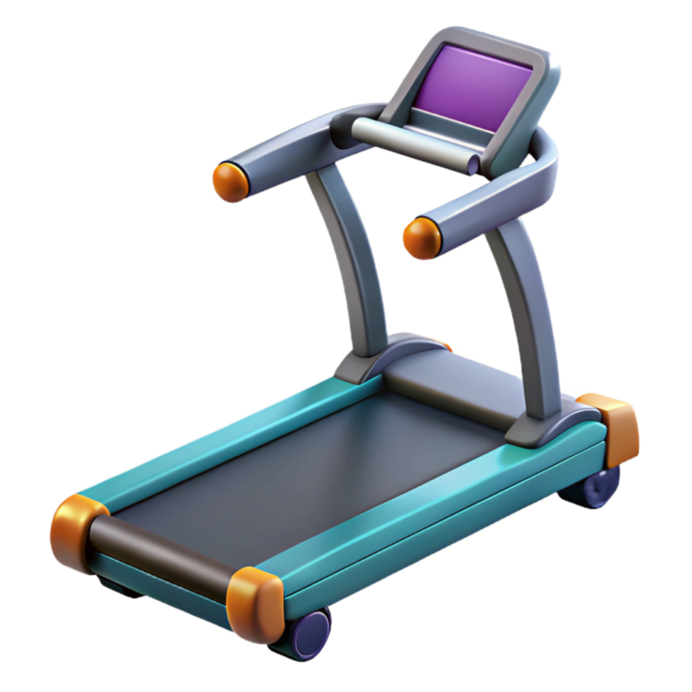 vibrant modern Treadmill Fitness Machine Isolated exclusive png