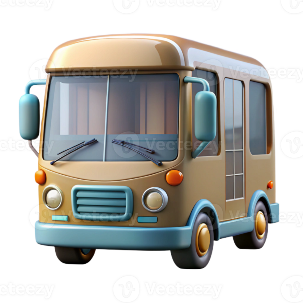 extraordinary abstract Electric Bus Front View Isolated Transparent Background authentic png