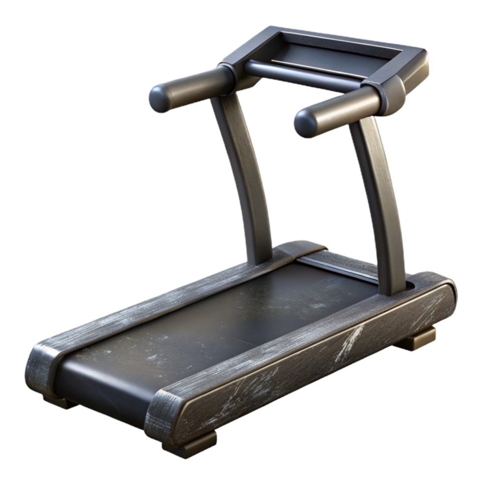 extraordinary traditional Treadmill Side View Black Color Transparent Background authentic png