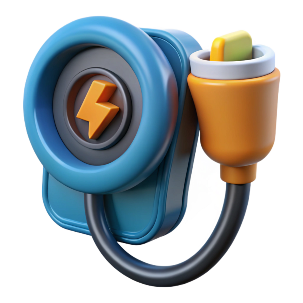 wonderful abstract Electric Car Charging Port Close Up Transparent Background png