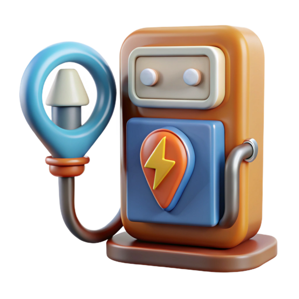 beautiful artistic Electric Car Charging Station Icon Cutout Element professional png