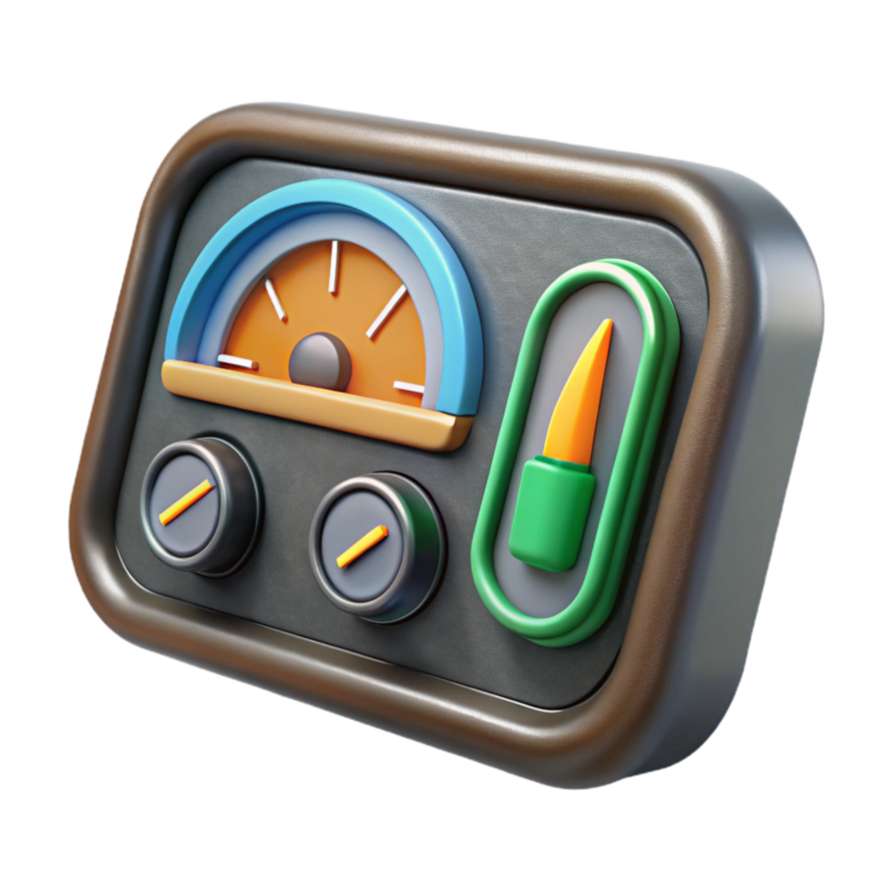 vibrant abstract Electric Car Dashboard Interface Transparent Background professional png
