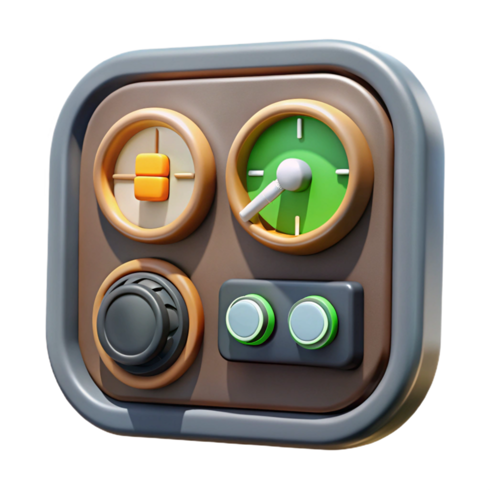 stunning vintage Electric Car Dashboard Interface Transparent Background high quality png
