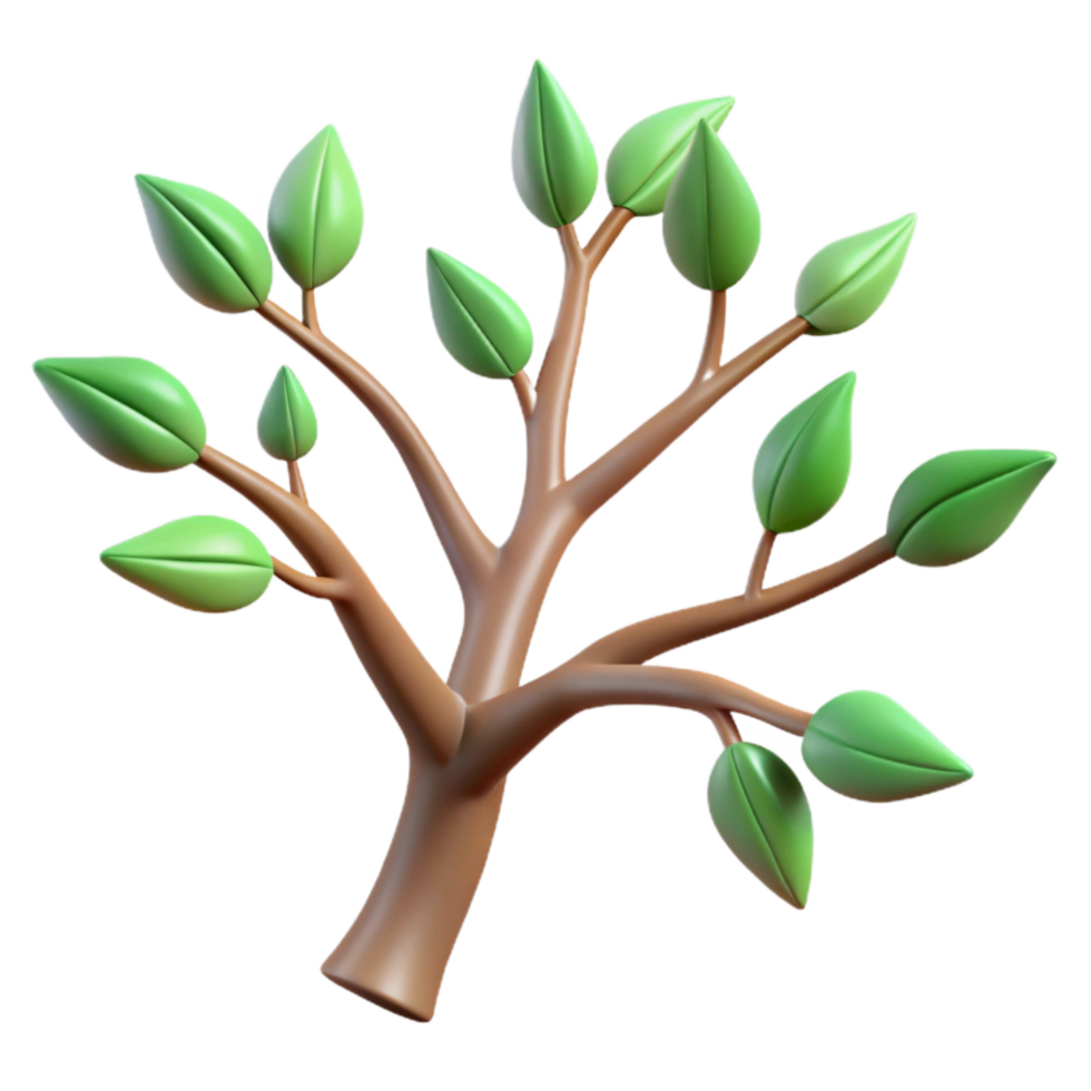 extraordinary abstract Tree Branches with Leaves Transparent Background Cutout png