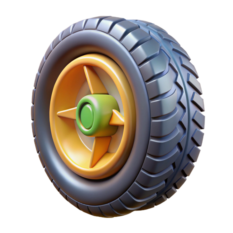 elegant classic Electric Car Tire Closeup Isolated on Transparent Background high quality png