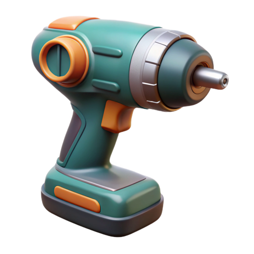 vibrant artistic Electric Drill Cordless Isolated Cutout with Battery Pack png