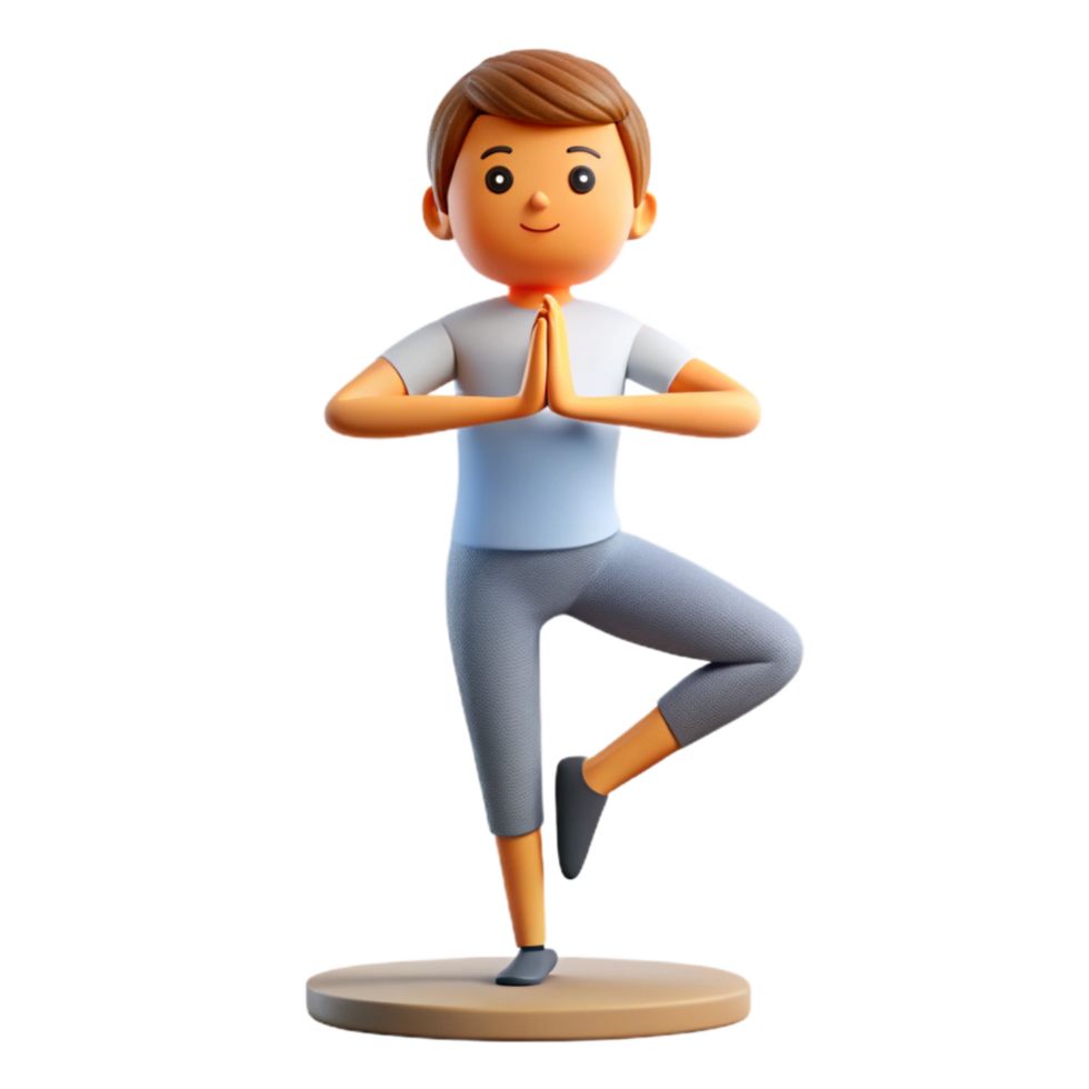 dramatic contemporary Tree Pose Balanced Strong Posture Isolated Element premium png