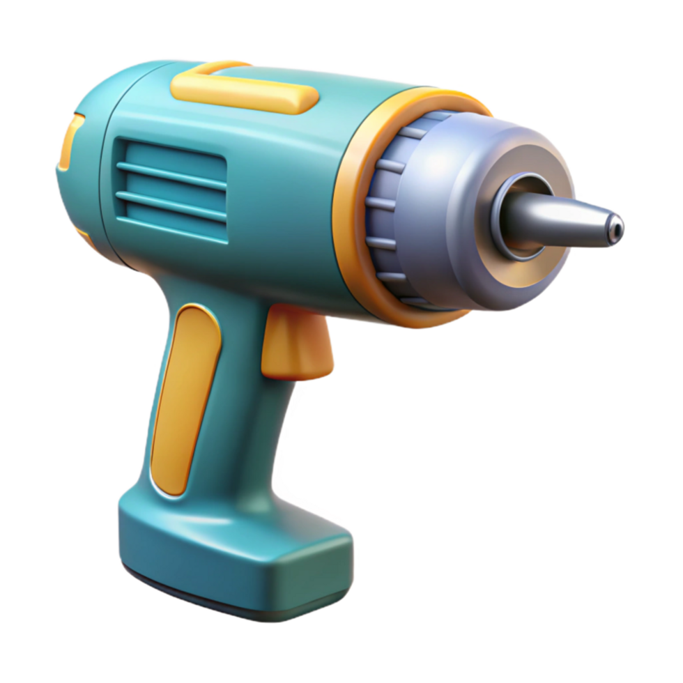 impressive minimalist Electric Drill Front View Isolated on Transparent Background authentic png