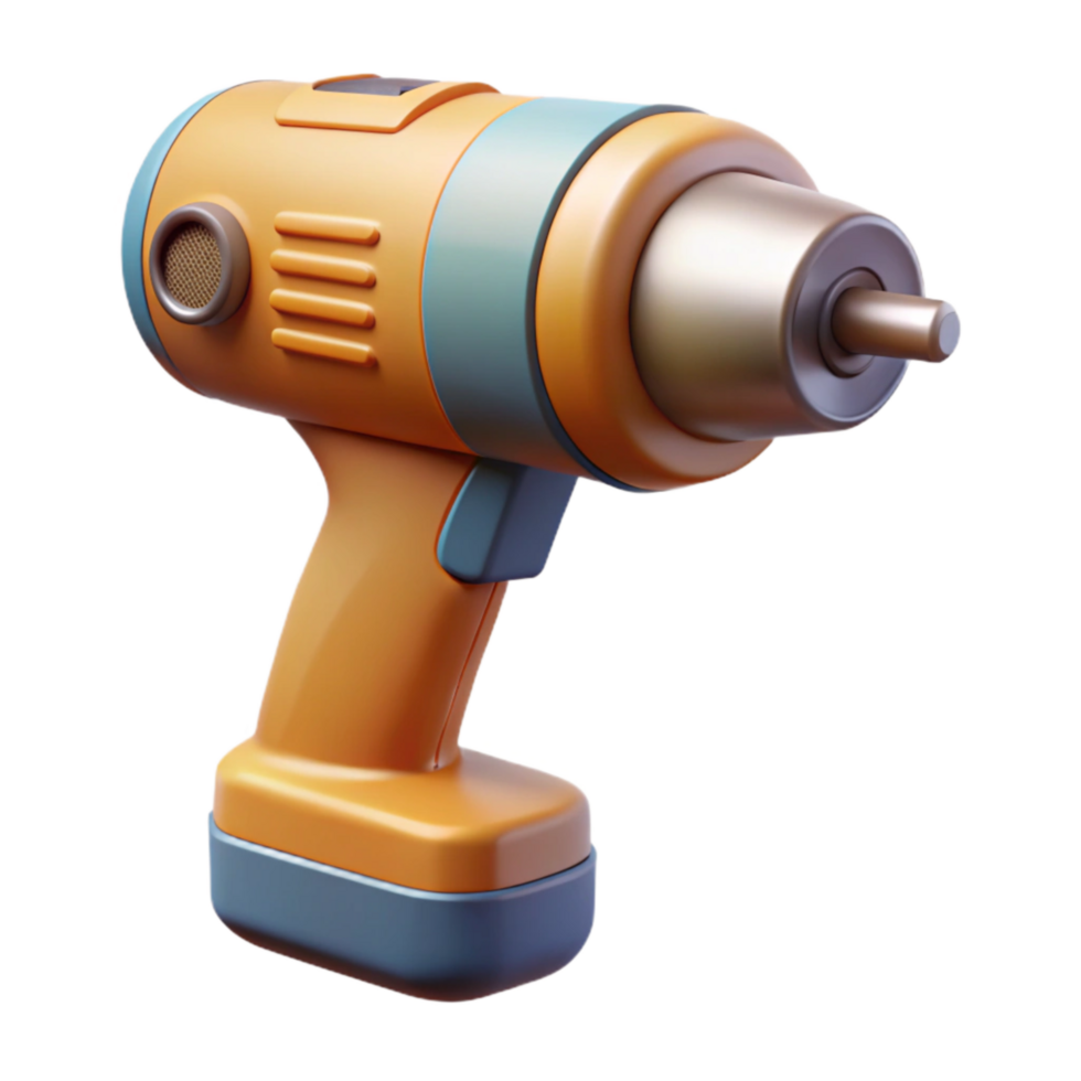 dramatic modern Electric Drill Side View Cutout with Cord Isolated original png