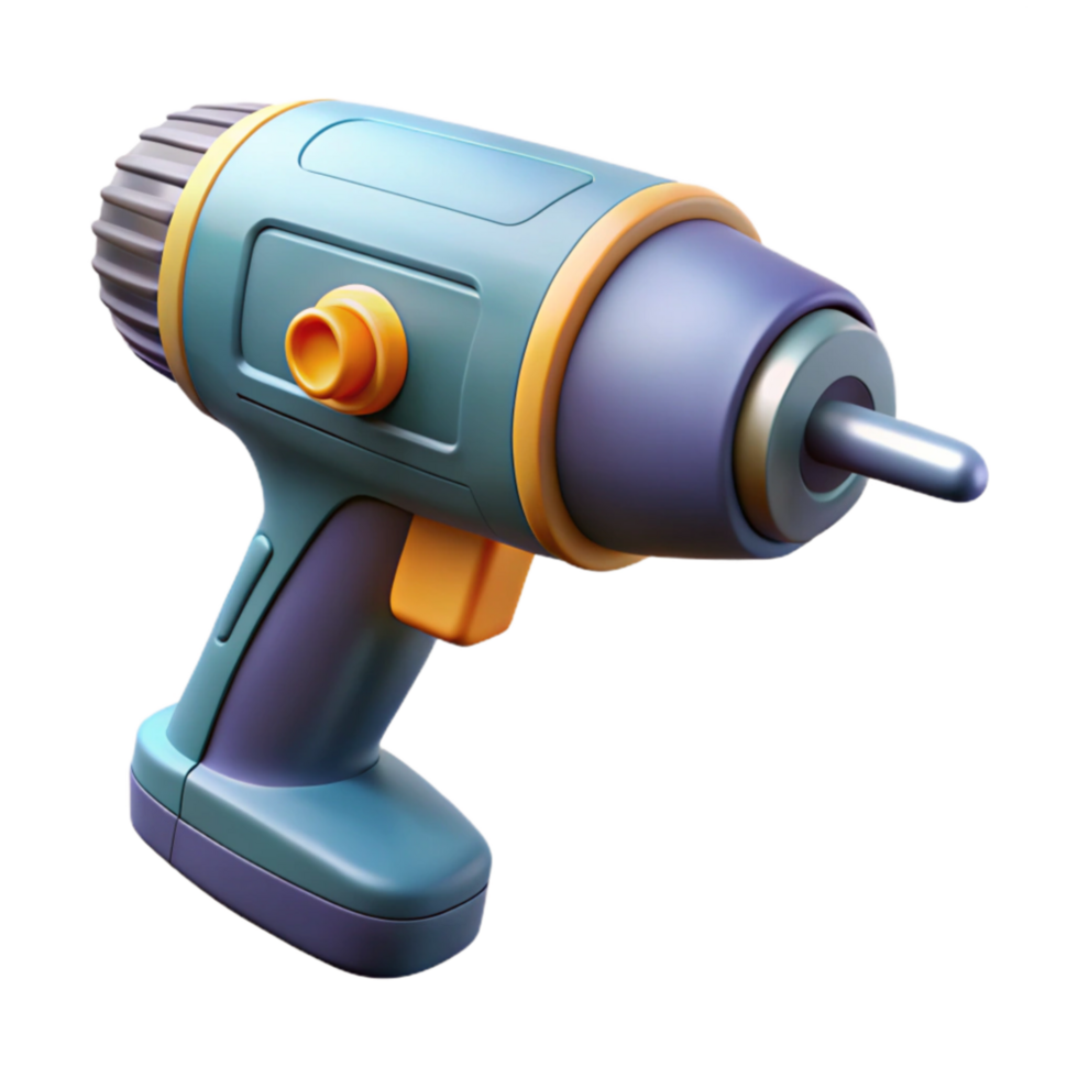 beautiful rustic Electric Drill Side Angle Isolated detailed png