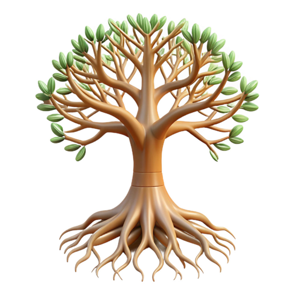 beautiful minimalist Tree of Life with Roots Transparent Background high resolution png