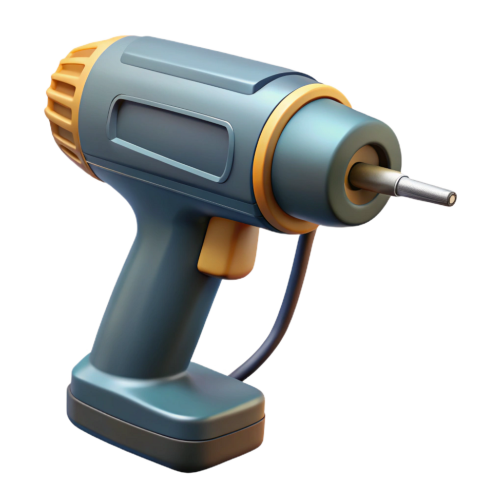 serene contemporary Electric Drill Side View Cutout with Cord Isolated detailed png