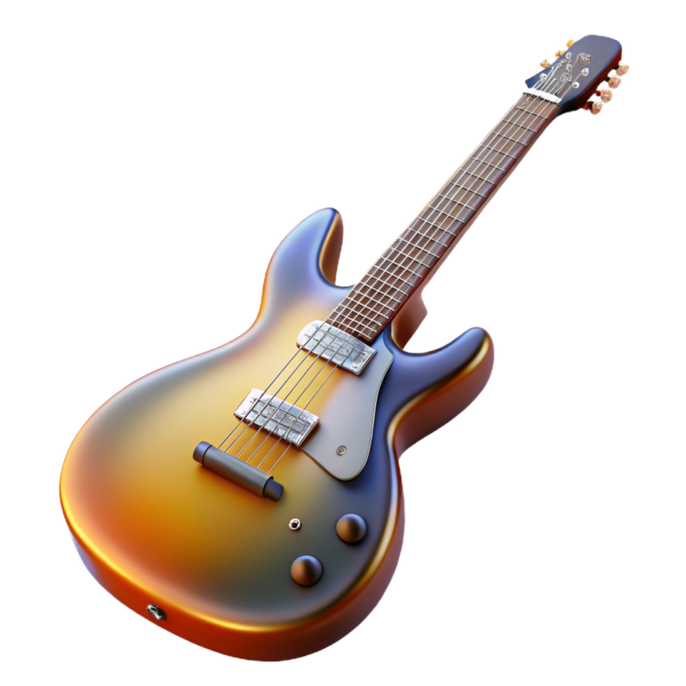 extraordinary minimalist Electric Guitar Front View with Sunburst Finish Cutout genuine png