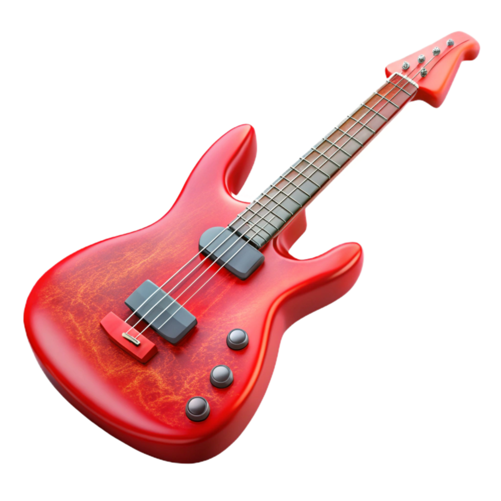 beautiful traditional Electric Guitar Red Body Isolated Cutout png