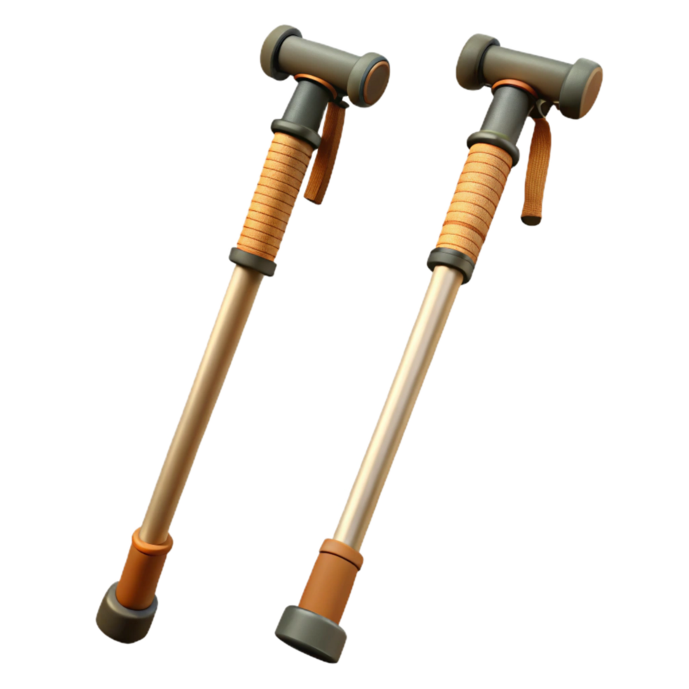serene contemporary Trekking Poles Adjustable Height Isolated detailed png