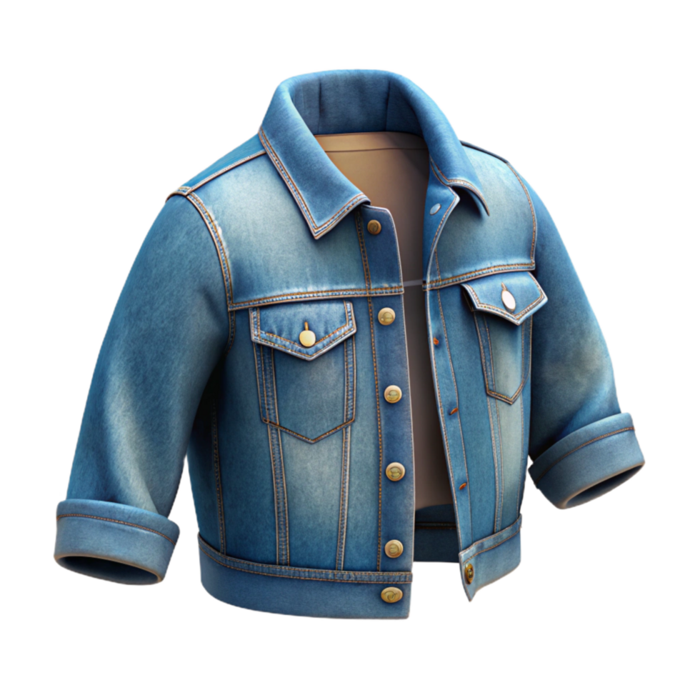 impressive artistic Trendy Denim Jacket Folded Cutout Image original png