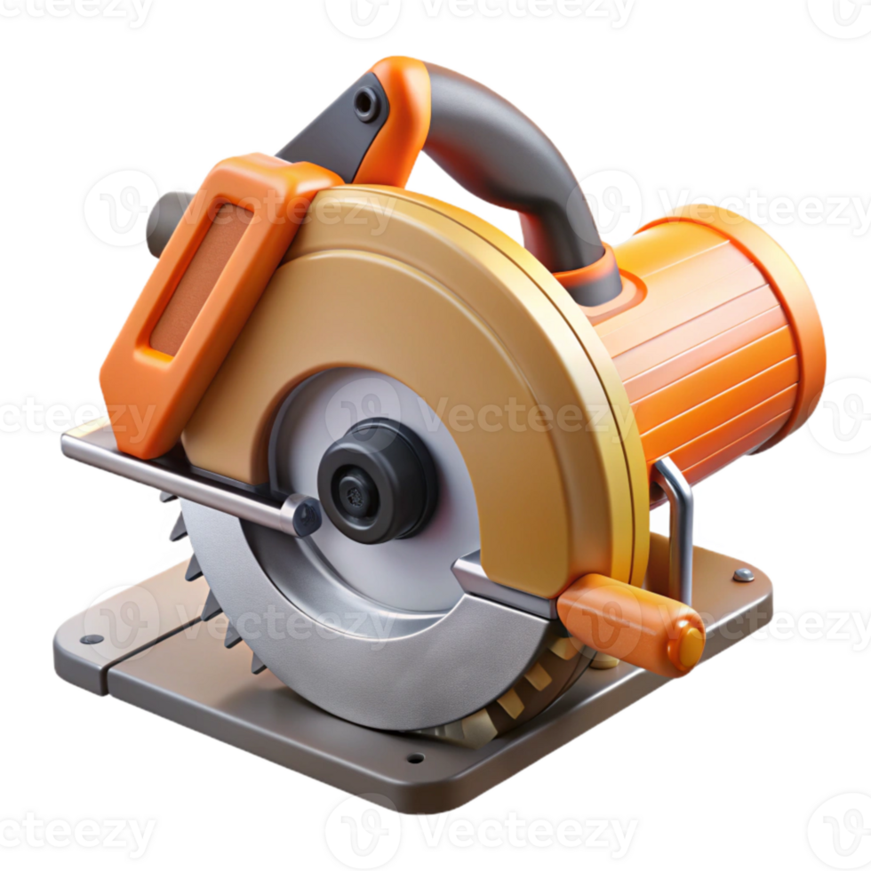 elegant rustic Electric Saw Circular Isolated Cutout with Blade Guard professional png