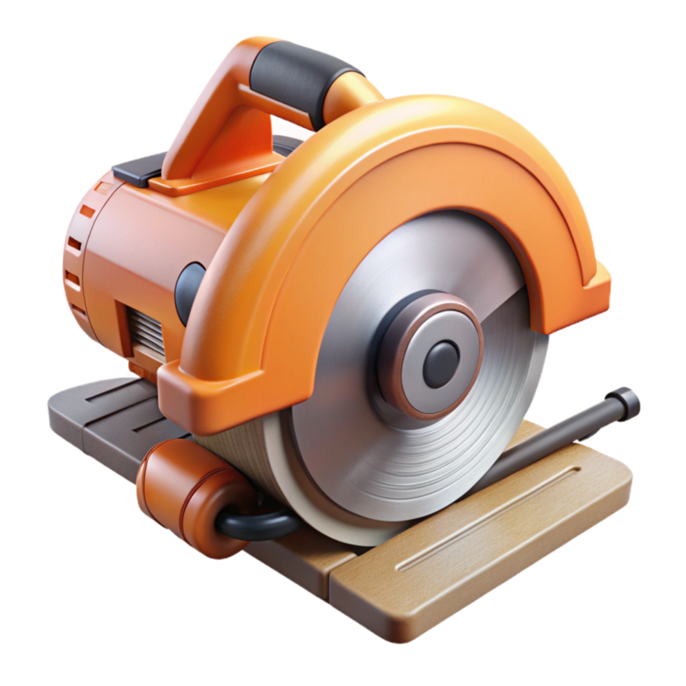elegant vintage Electric Saw Circular Isolated Cutout with Blade Guard professional png