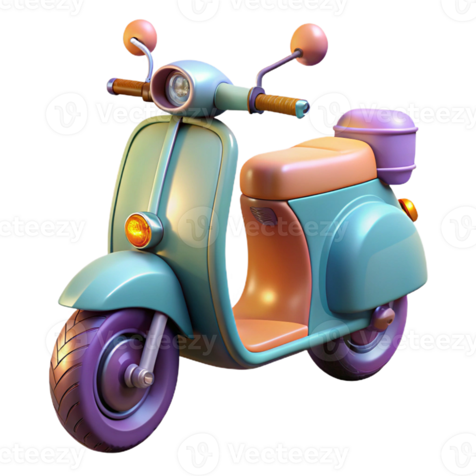 wonderful traditional Electric Scooter Rear View Transparent Background premium png