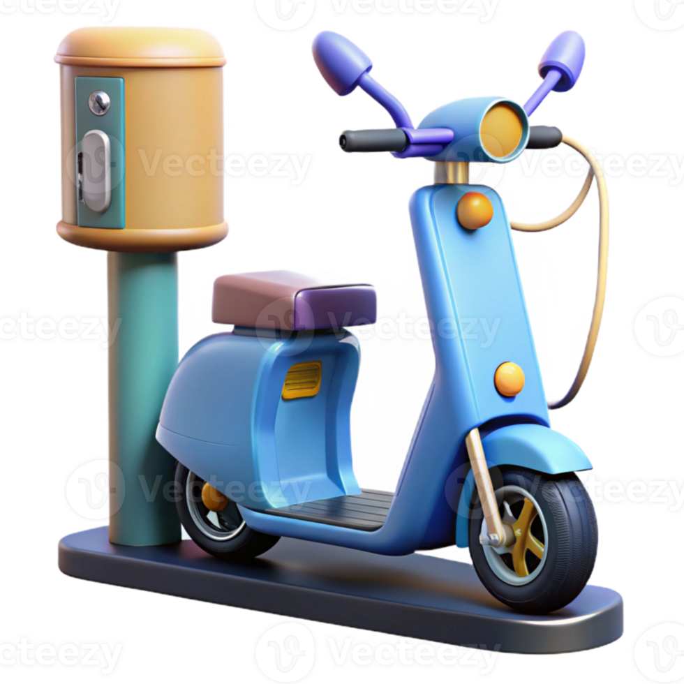impressive abstract Electric Scooter Sharing Station Isolated genuine png