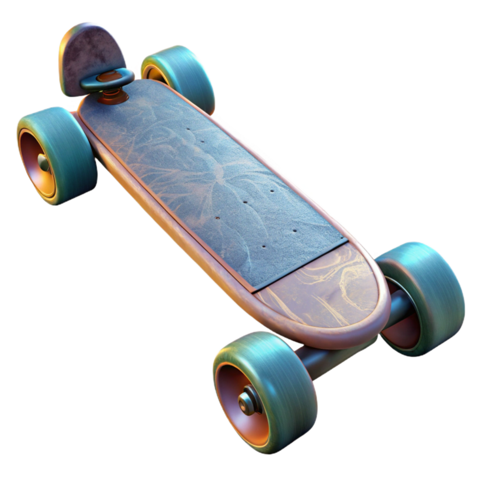 elegant creative Electric Skateboard Bottom View Cutout Transparent Background png