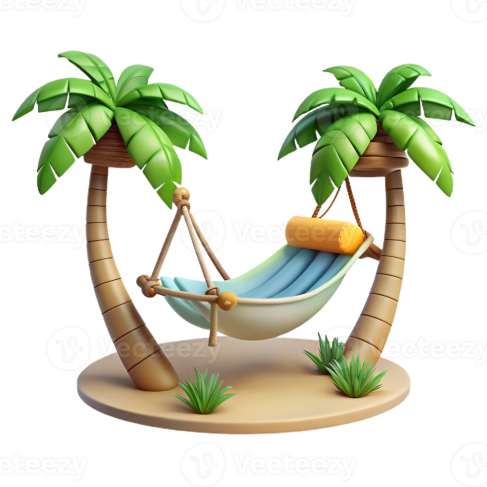 stunning classic Tropical Beach Hammock Relaxation Paradise Cutout professional png