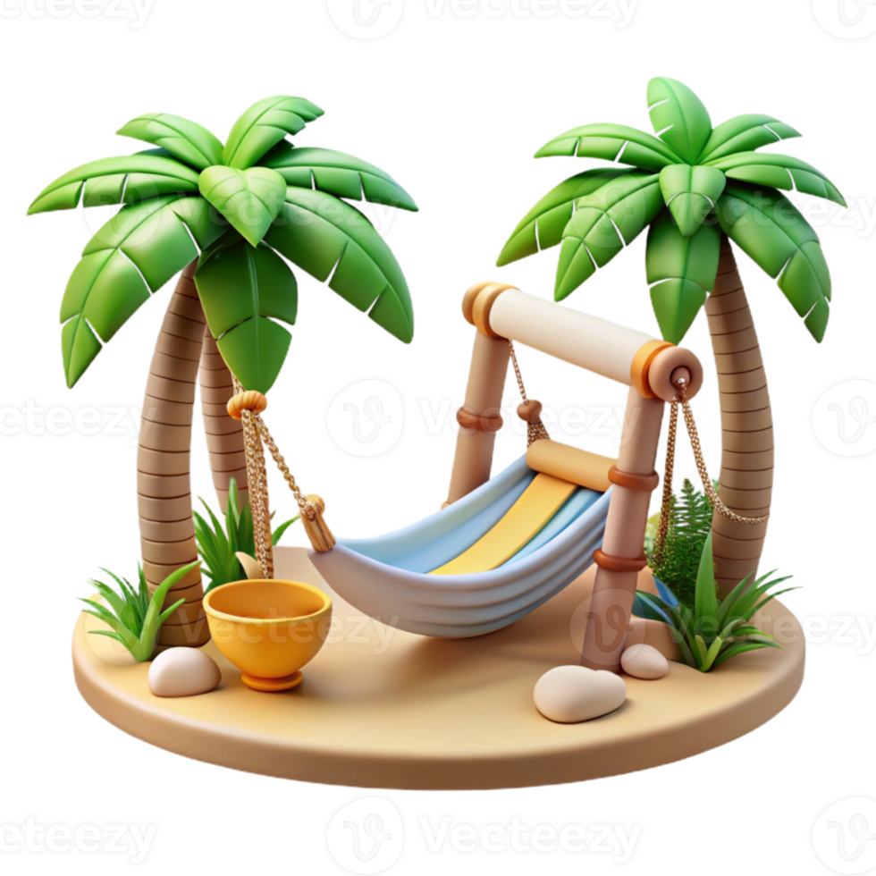 impressive abstract Tropical Beach Hammock Relaxation Paradise Cutout high resolution png
