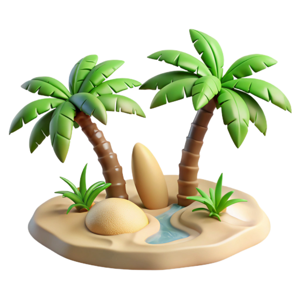 dramatic minimalist Tropical Beach Scene Cutout Isolated png